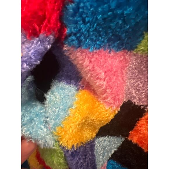 Michael Simon checkered clowncore women’s cardigan geometric sweater size large - Picture 5 of 8